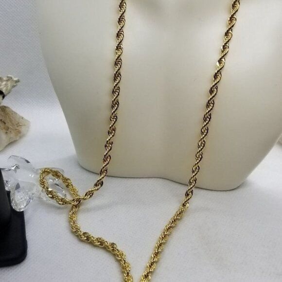 14kt gold Bonded stamped chain necklace masculine or feminine fine jewelry - Picture 1 of 2